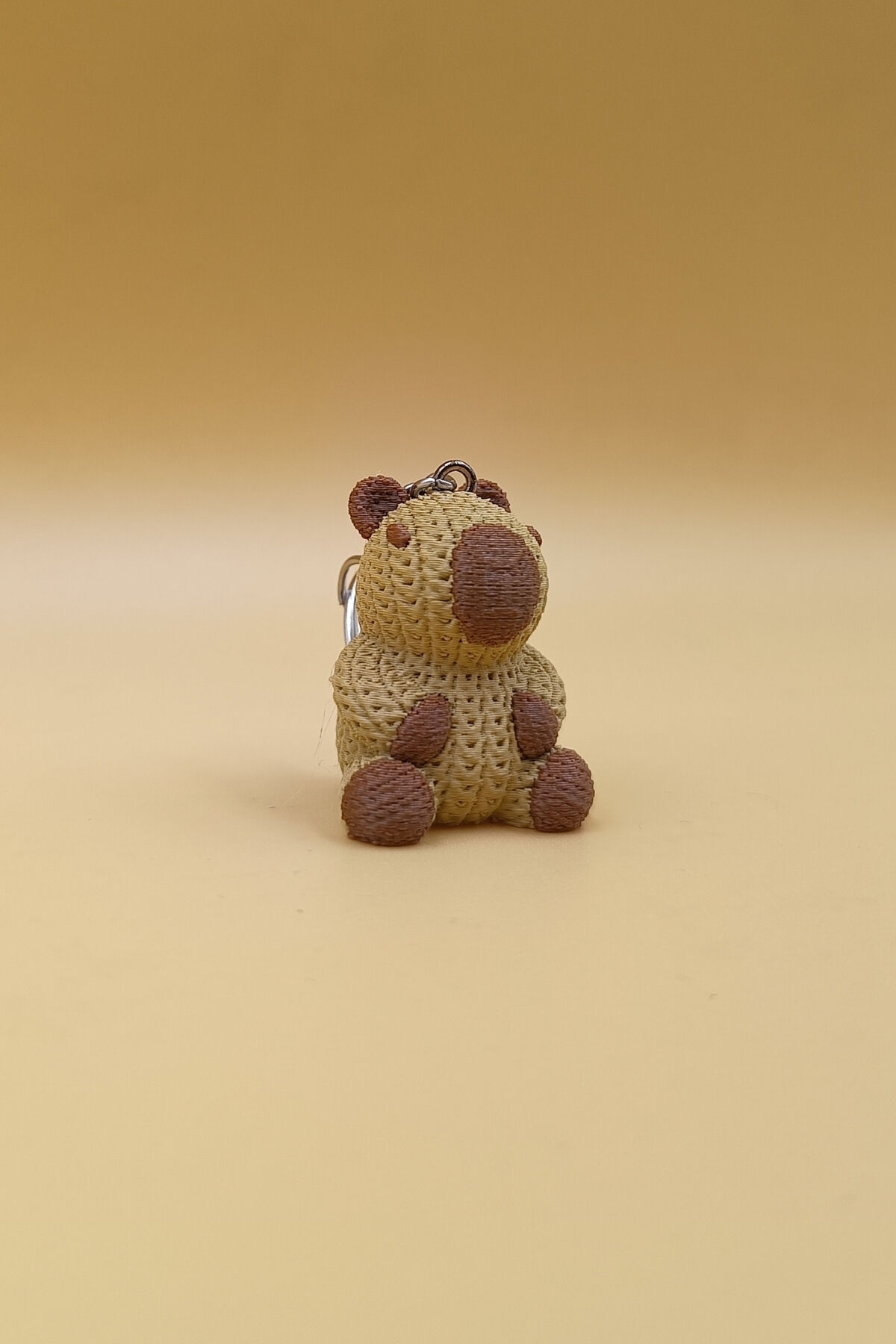 Örgü Desenli Capybara Anahtarlık (Plastik)