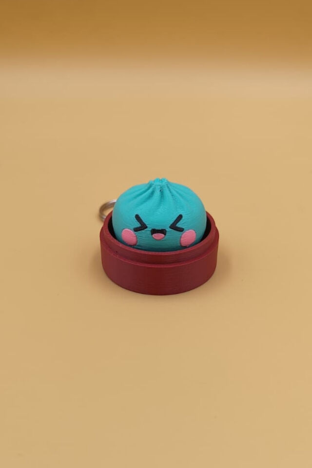 Clickerlı Sevimli  Bao Bun Çin Mantısı Anahtarlık (Plastik)-  Çanta Süsü Charm