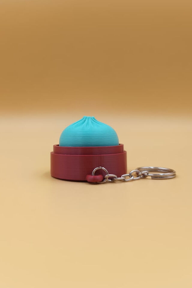 Clickerlı Sevimli  Bao Bun Çin Mantısı Anahtarlık (Plastik)-  Çanta Süsü Charm
