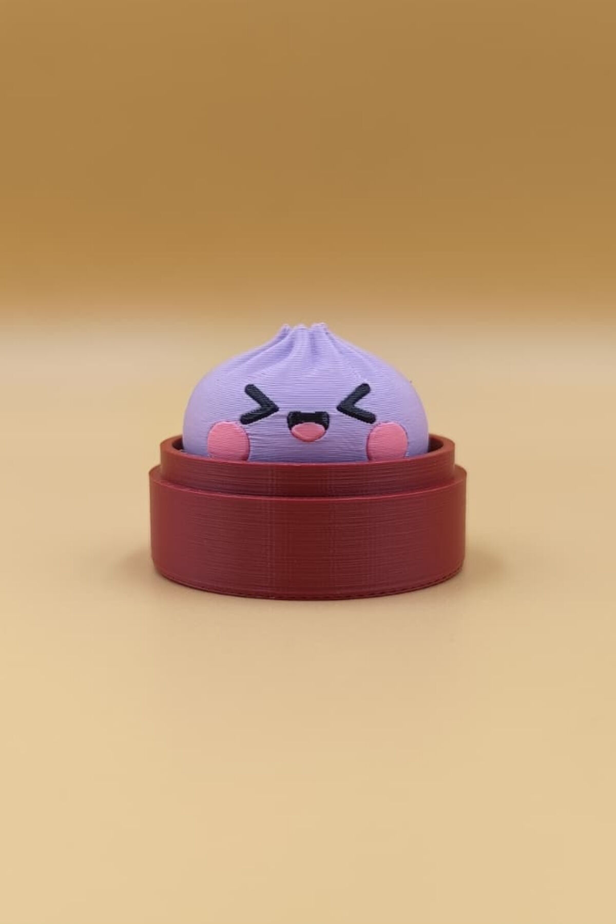 Clickerlı Sevimli  Bao Bun Çin Mantısı Anahtarlık (Plastik)-  Çanta Süsü Charm Mor
