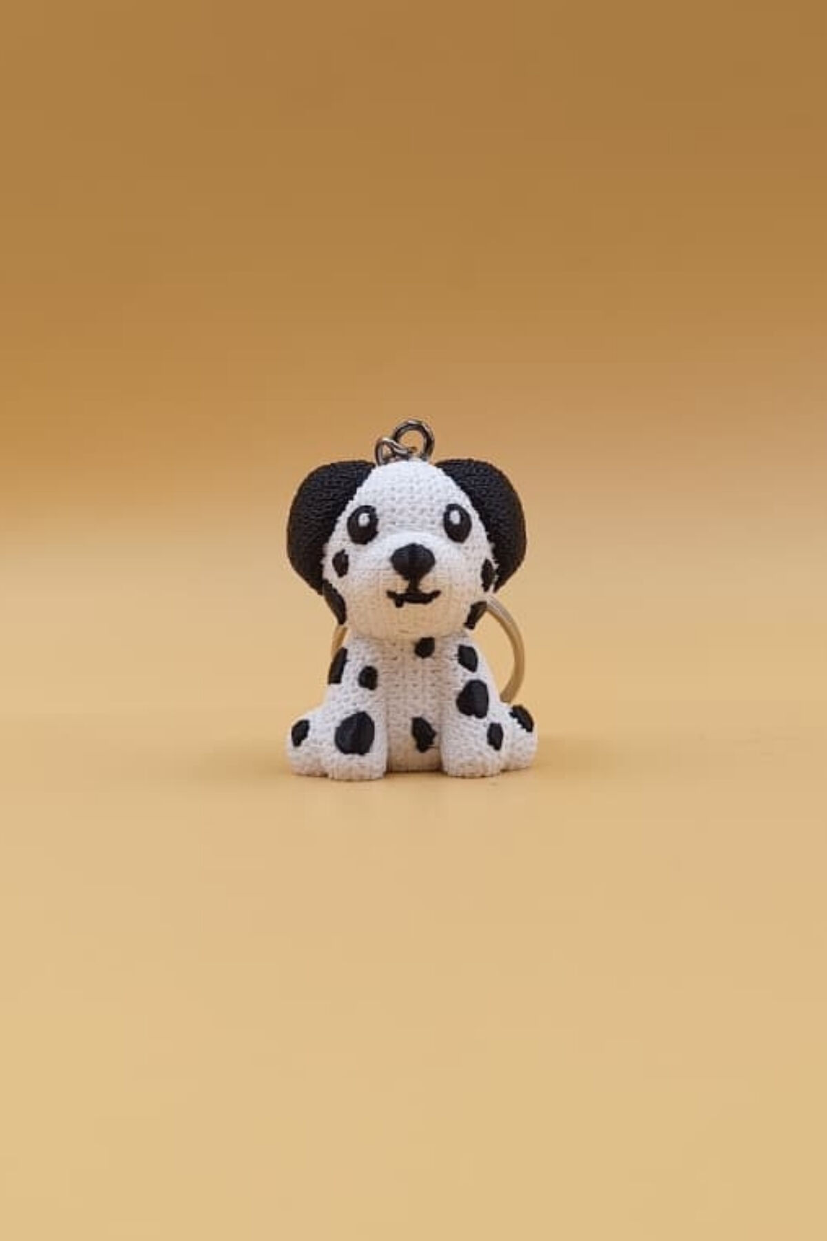 Örgü Desenli Dalmaçyalı Köpek Anahtarlık (Plastik)