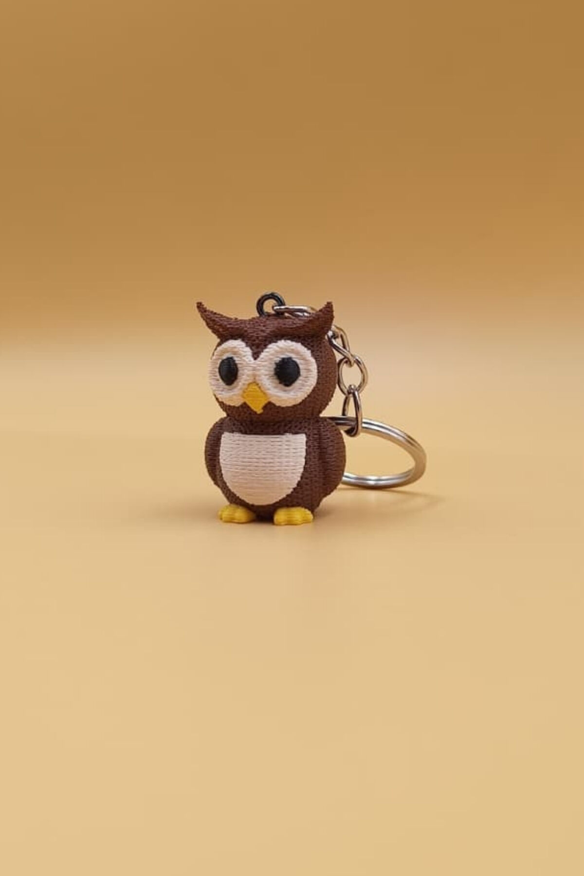 Örgü Desenli Baykuş Anahtarlık (Plastik)