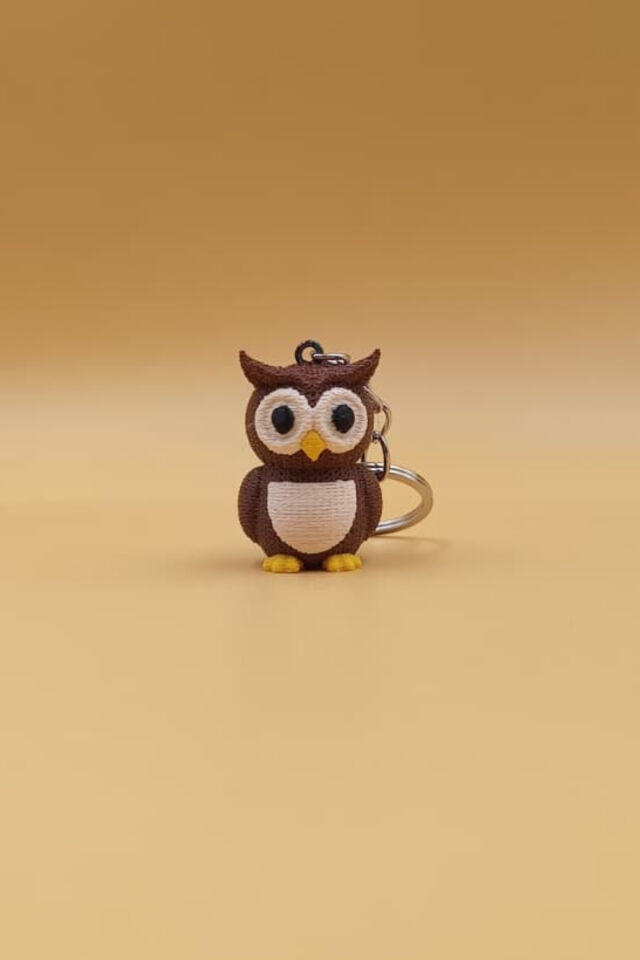 Örgü Desenli Baykuş Anahtarlık (Plastik)