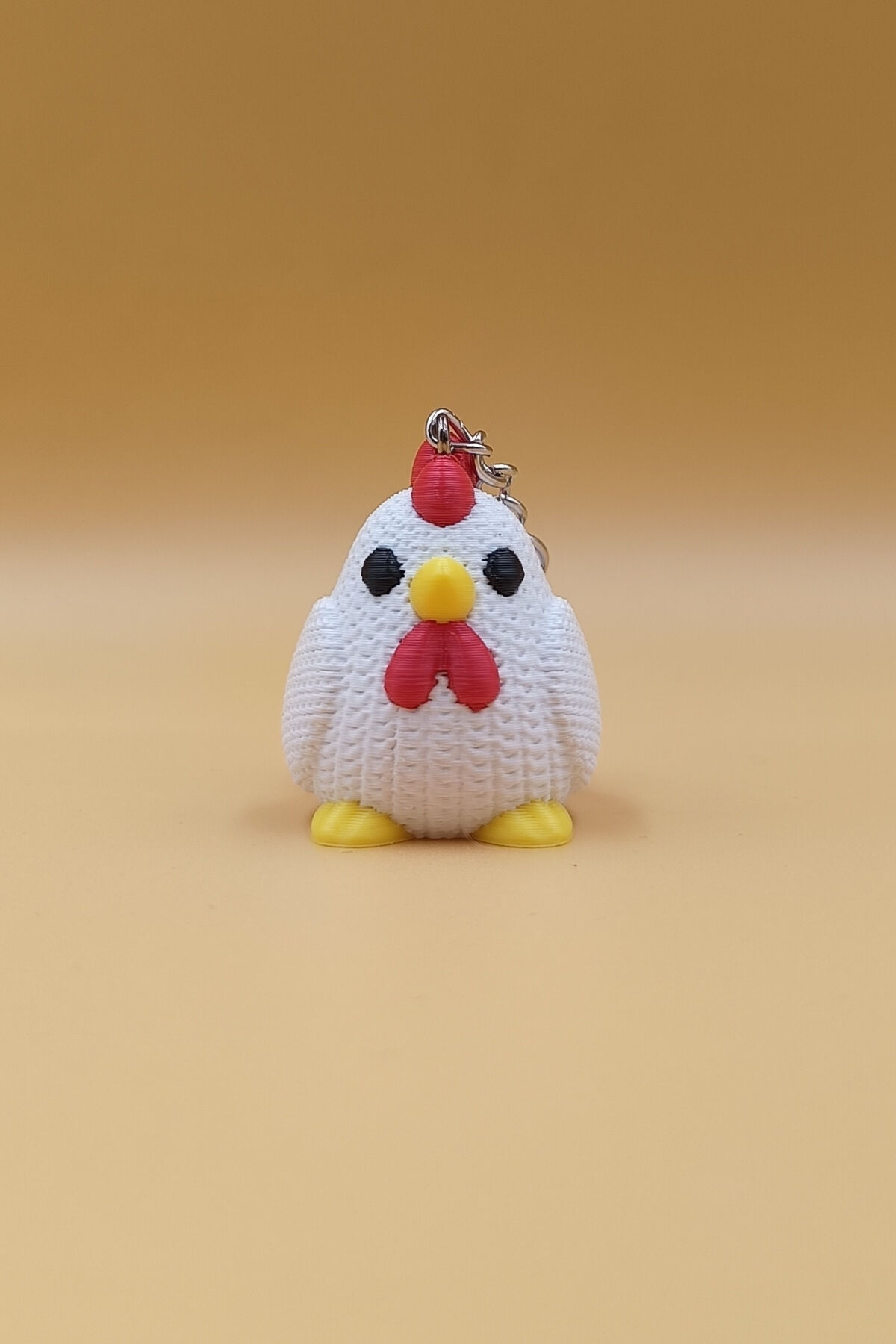 Örgü Desenli Tavuk Anahtarlık (Plastik)