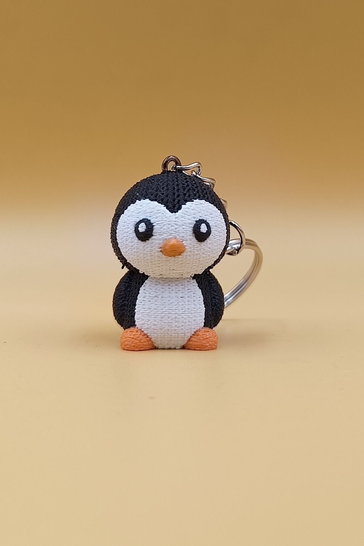 Örgü Desenli Penguen Anahtarlık (Plastik)