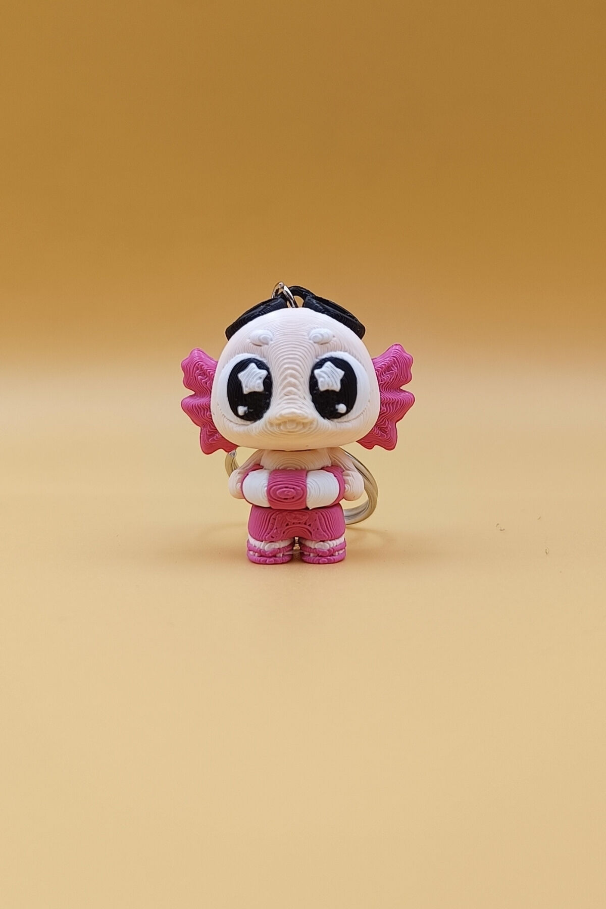 Yıldız Göz Axolotl Anahtarlık - Hareketli Anahtarlık Çanta Süsü Charm
