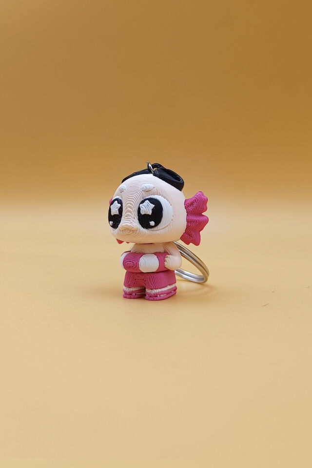 Yıldız Göz Axolotl Anahtarlık - Hareketli Anahtarlık Çanta Süsü Charm