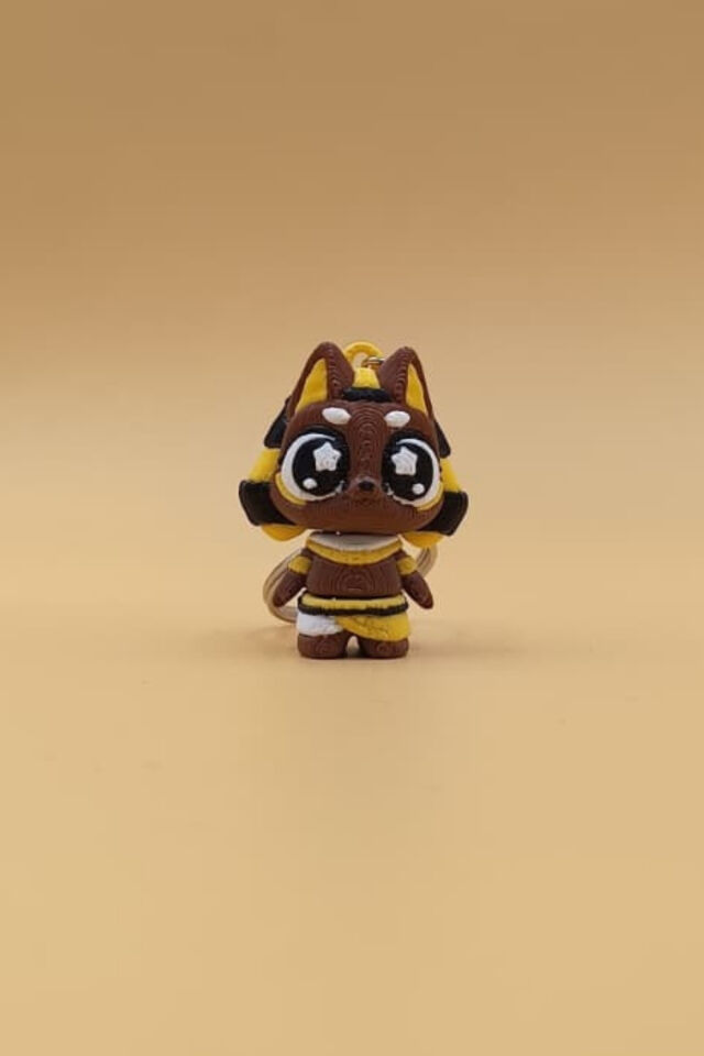 Yıldız Göz Mısır Tanrısı Anubis Anahtarlık - Hareketli Anahtarlık Çanta Süsü Charm