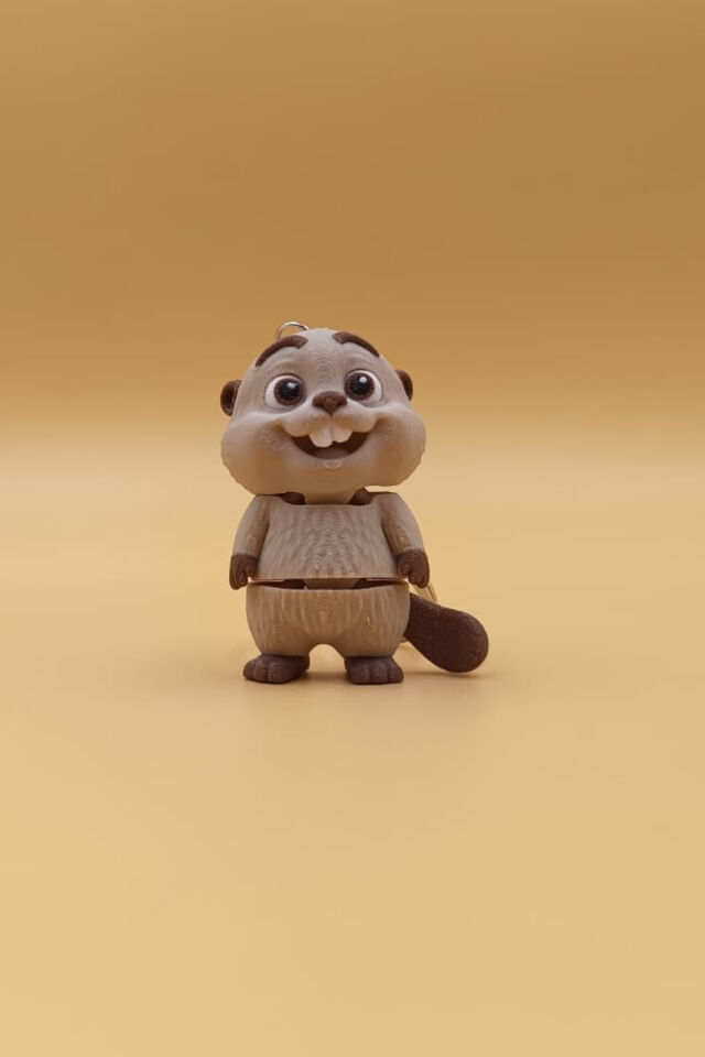 Hareketli Sevimli Kunduz Anahtarlık(6CM) - Hareketli Anahtarlık Çanta Süsü Charm