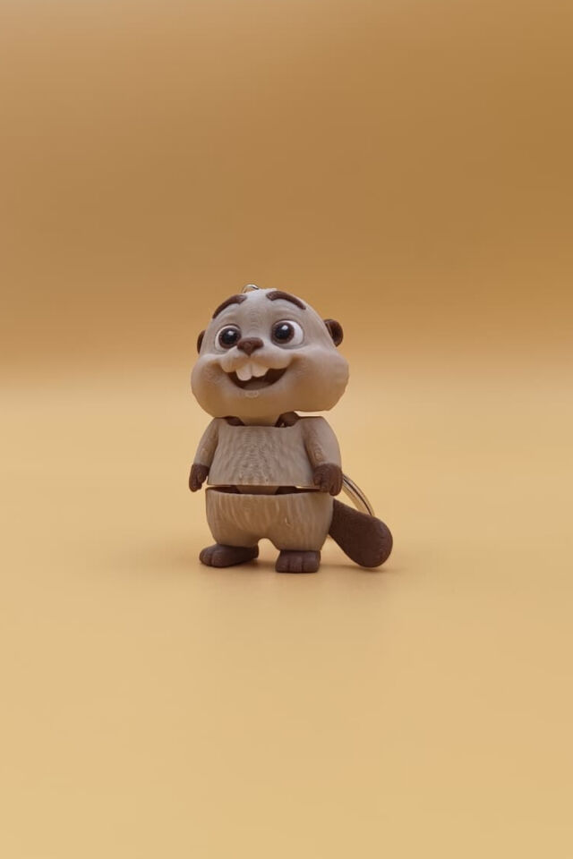 Hareketli Sevimli Kunduz Anahtarlık(6CM) - Hareketli Anahtarlık Çanta Süsü Charm