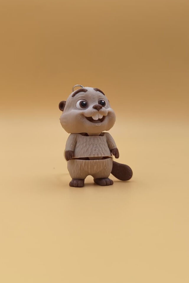Hareketli Sevimli Kunduz Anahtarlık(6CM) - Hareketli Anahtarlık Çanta Süsü Charm