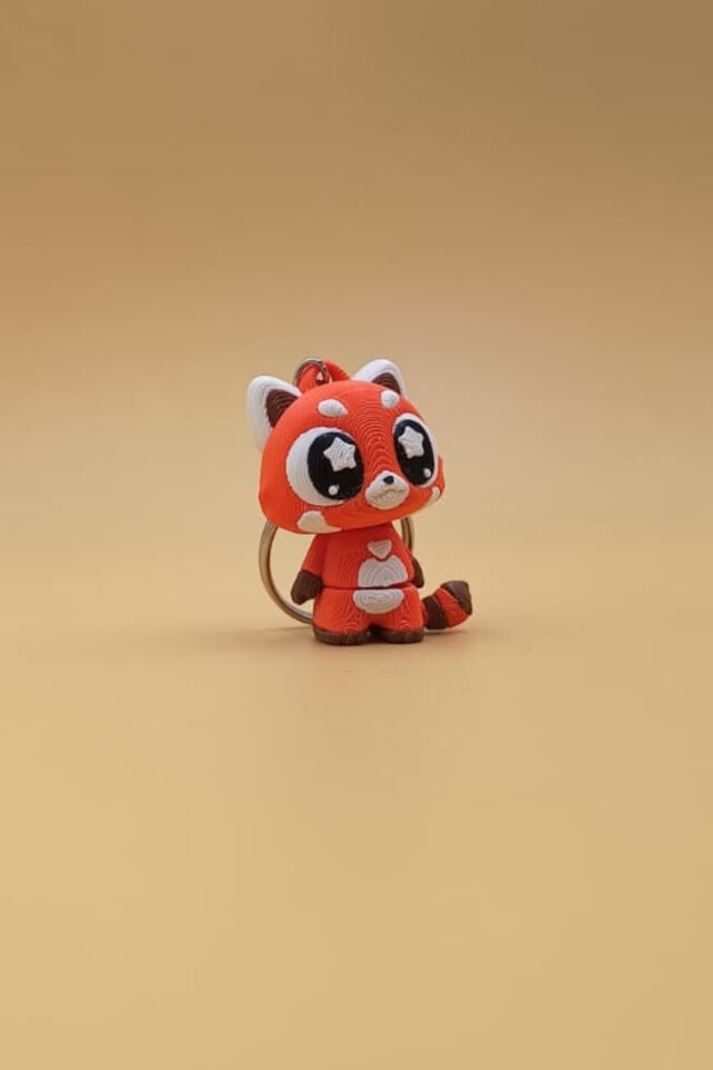 Yıldız Göz Red Panda Anahtarlık - Hareketli Anahtarlık Çanta Süsü Charm