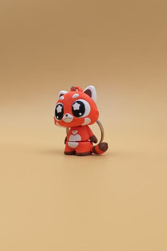 Yıldız Göz Red Panda Anahtarlık - Hareketli Anahtarlık Çanta Süsü Charm