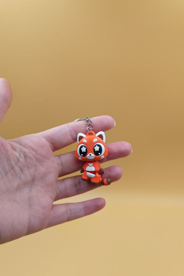 Yıldız Göz Red Panda Anahtarlık - Hareketli Anahtarlık Çanta Süsü Charm