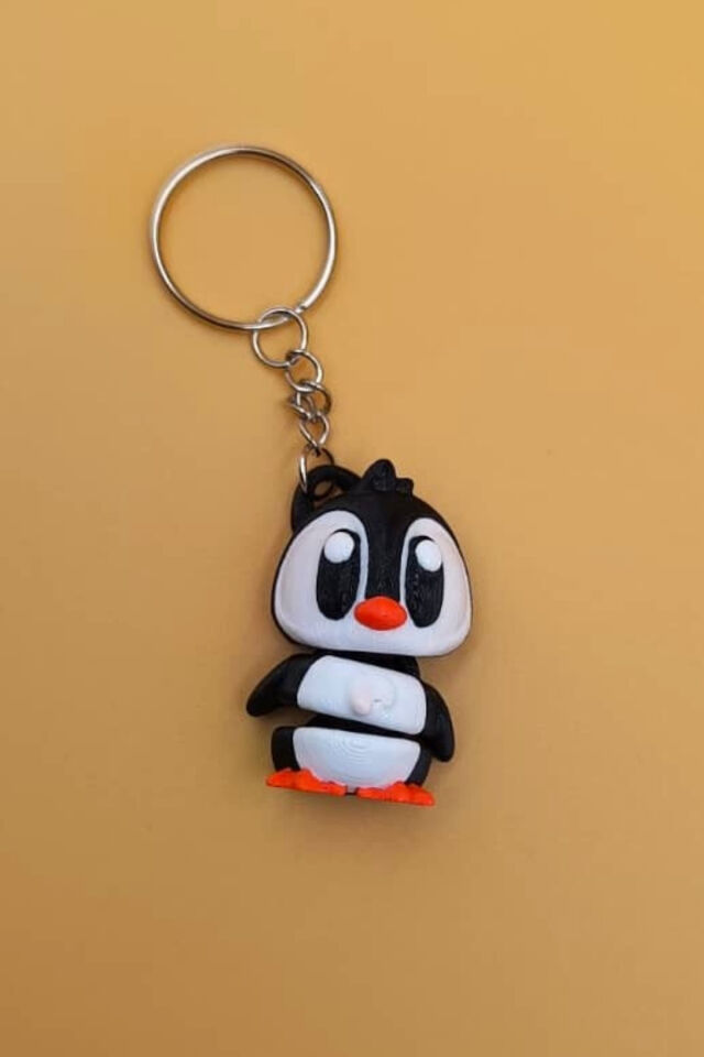Sevimli Penguen Hareketli Anahtarlık Çanta Süsü Charm
