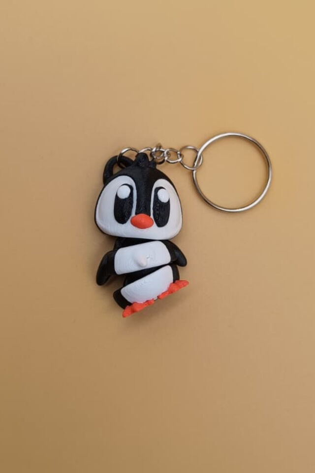 Sevimli Penguen Hareketli Anahtarlık Çanta Süsü Charm
