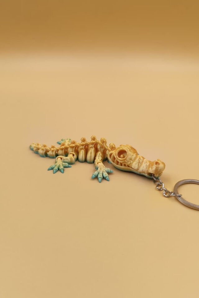 Hareketli Renk Geçişli Timsah Anahtarlık(Büyük Boy:12CM) - Hareketli Anahtarlık Çanta Süsü Charm