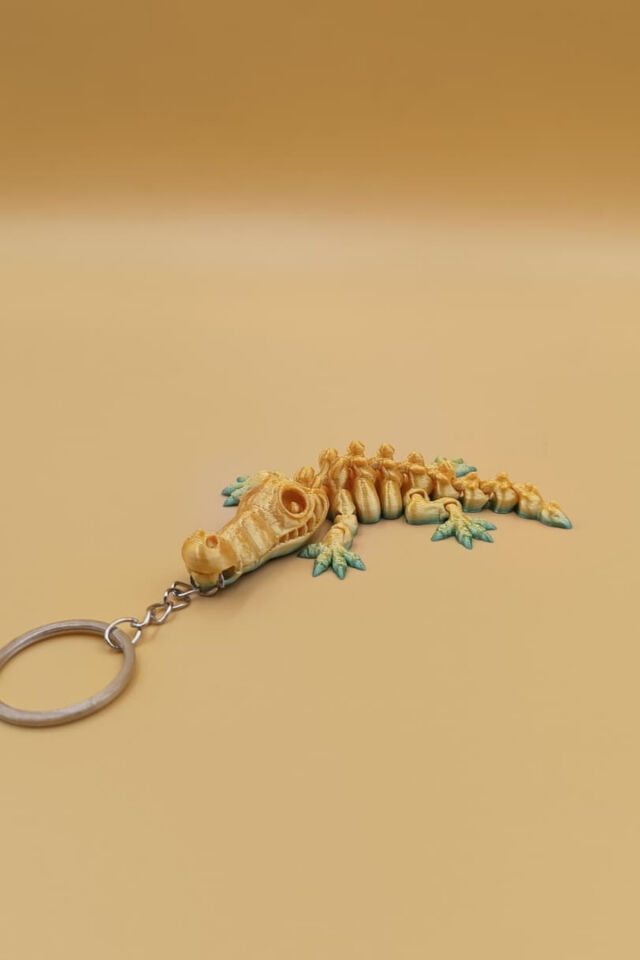 Hareketli Renk Geçişli Timsah Anahtarlık(Büyük Boy:12CM) - Hareketli Anahtarlık Çanta Süsü Charm