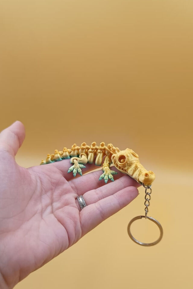 Hareketli Renk Geçişli Timsah Anahtarlık(Büyük Boy:12CM) - Hareketli Anahtarlık Çanta Süsü Charm