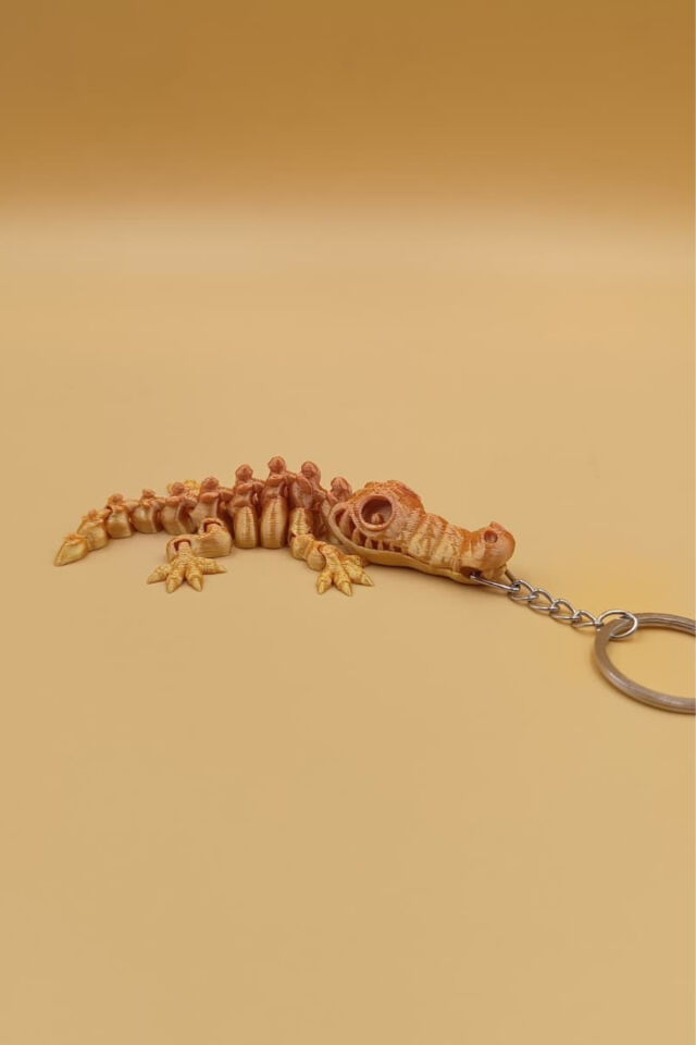 Hareketli Renk Geçişli Timsah Anahtarlık(Büyük Boy:12CM) - Hareketli Anahtarlık Çanta Süsü Charm