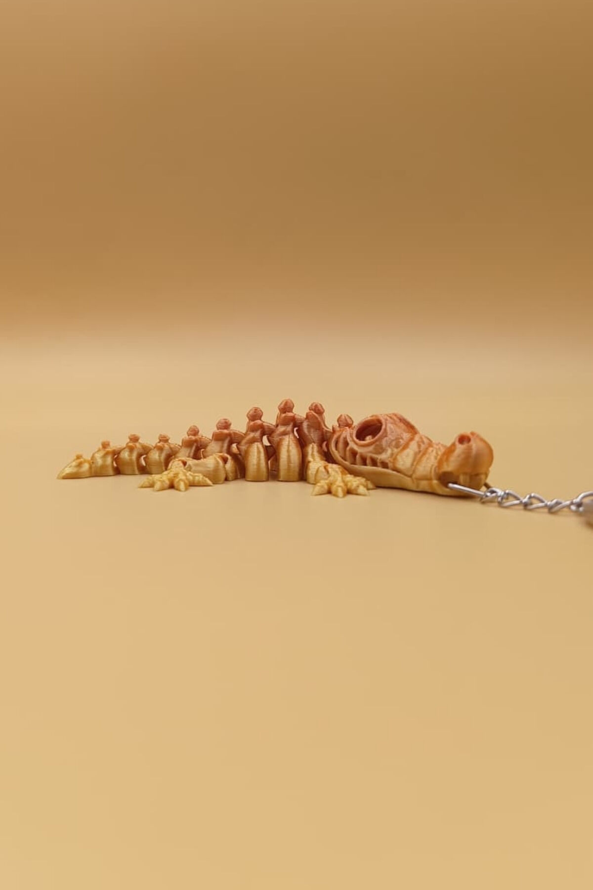 Hareketli Renk Geçişli Timsah Anahtarlık(Büyük Boy:12CM) - Hareketli Anahtarlık Çanta Süsü Charm Turuncu