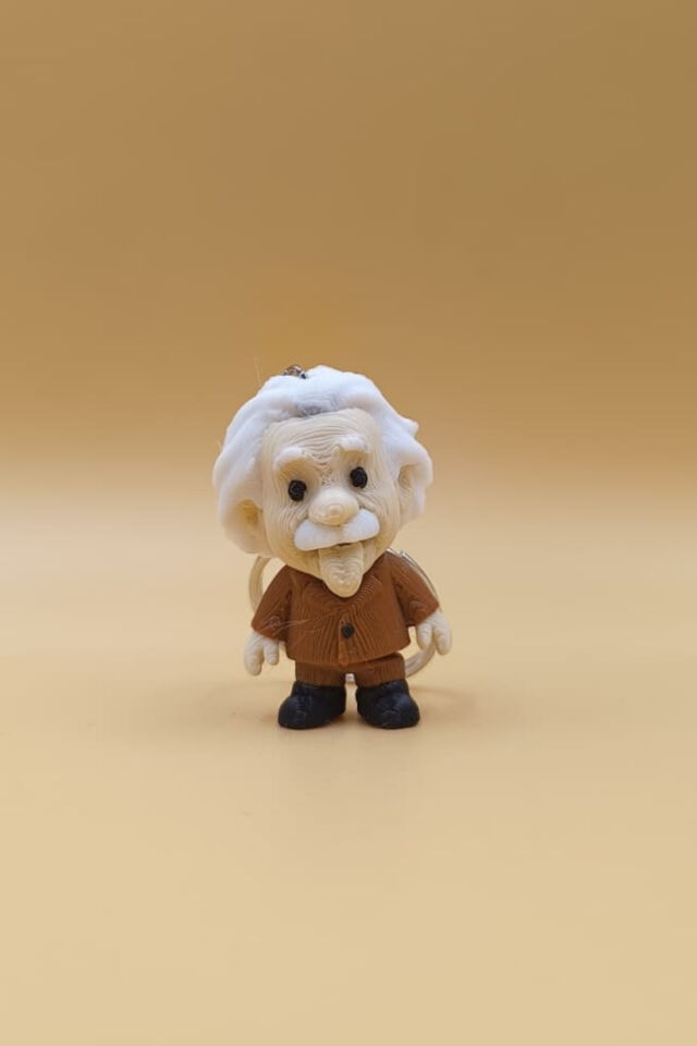 Einstein Figürlü Anahtarlık - Hareketli Anahtarlık Çanta Süsü Charm