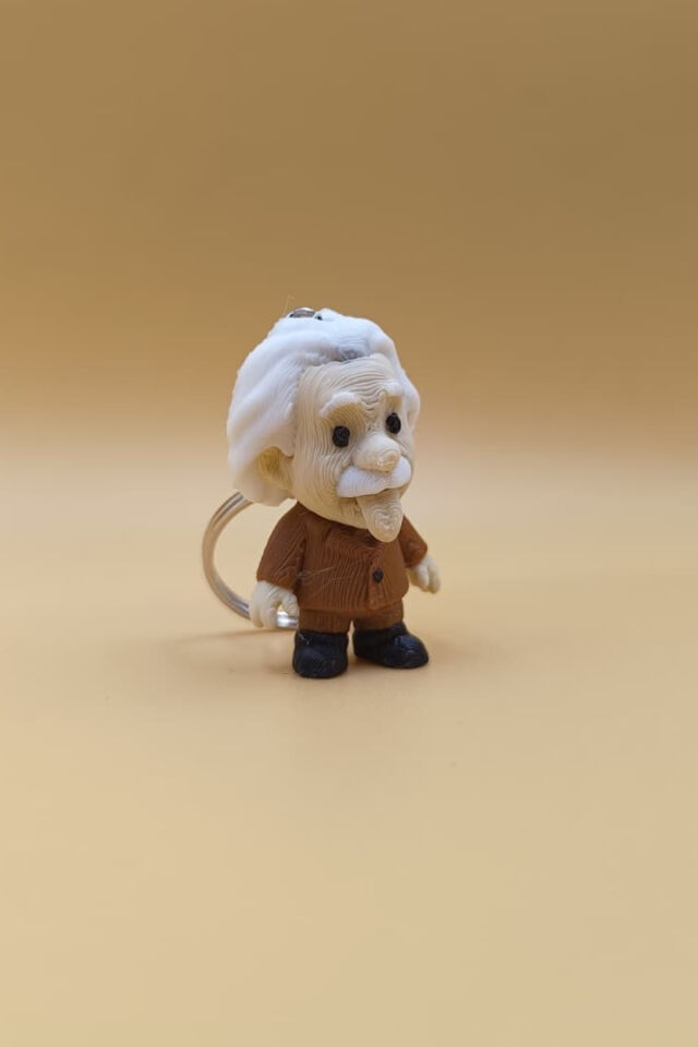 Einstein Figürlü Anahtarlık - Hareketli Anahtarlık Çanta Süsü Charm