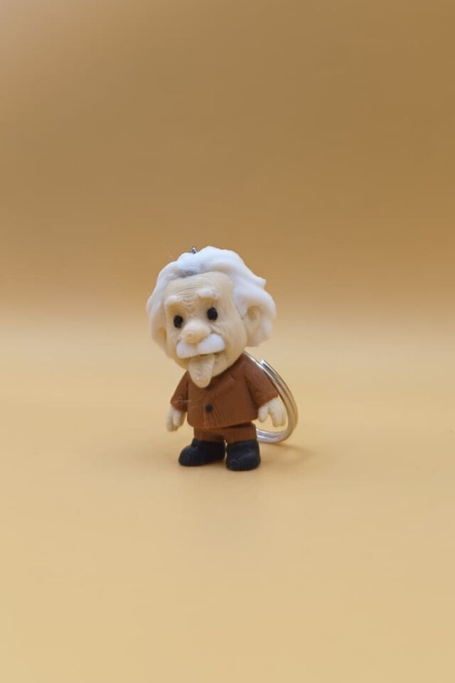 Einstein Figürlü Anahtarlık - Hareketli Anahtarlık Çanta Süsü Charm