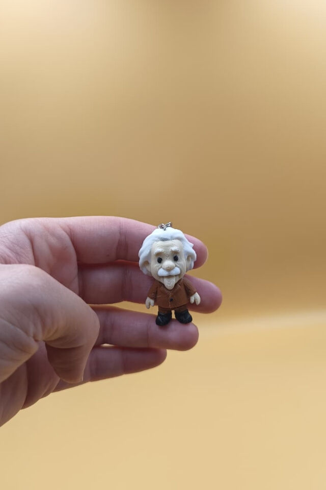Einstein Figürlü Anahtarlık - Hareketli Anahtarlık Çanta Süsü Charm