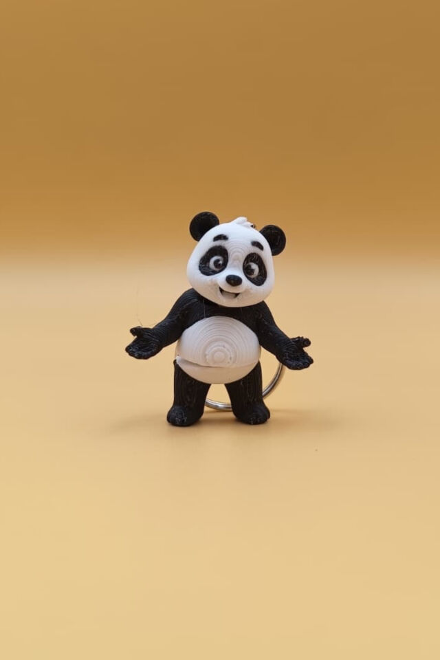 Hareketli Sevimli Panda Figürlü Anahtarlık Çanta Süsü Charm