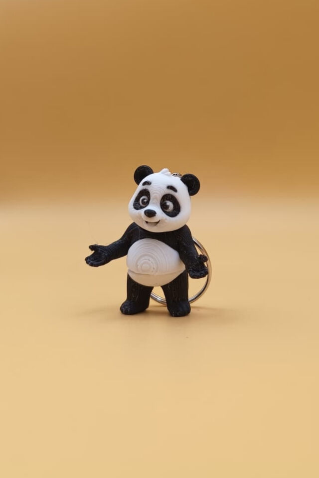 Hareketli Sevimli Panda Figürlü Anahtarlık Çanta Süsü Charm