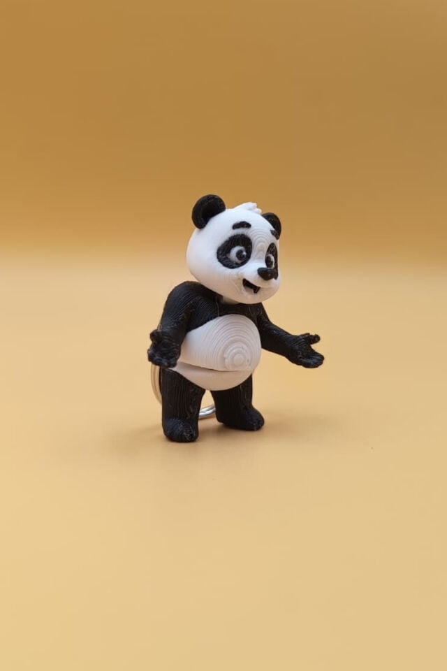 Hareketli Sevimli Panda Figürlü Anahtarlık Çanta Süsü Charm