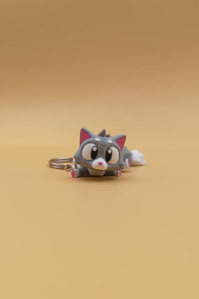Şirin Kedi Anahtarlık- Hareketli Anahtarlık Çanta Süsü Charm