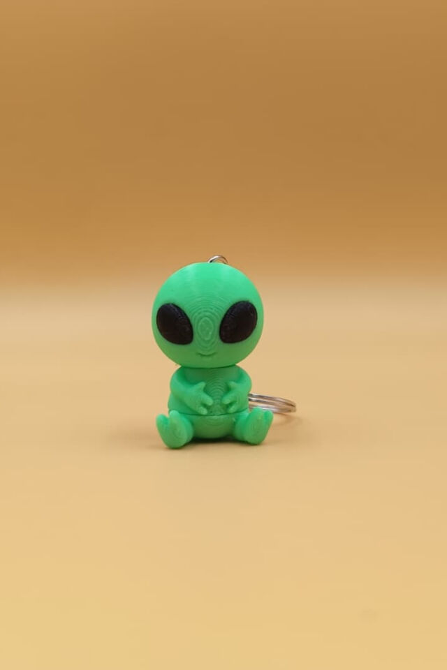 Hareketli Sevimli Uzaylı (Alien) Anahtarlık - Hareketli Anahtarlık Çanta Süsü Charm