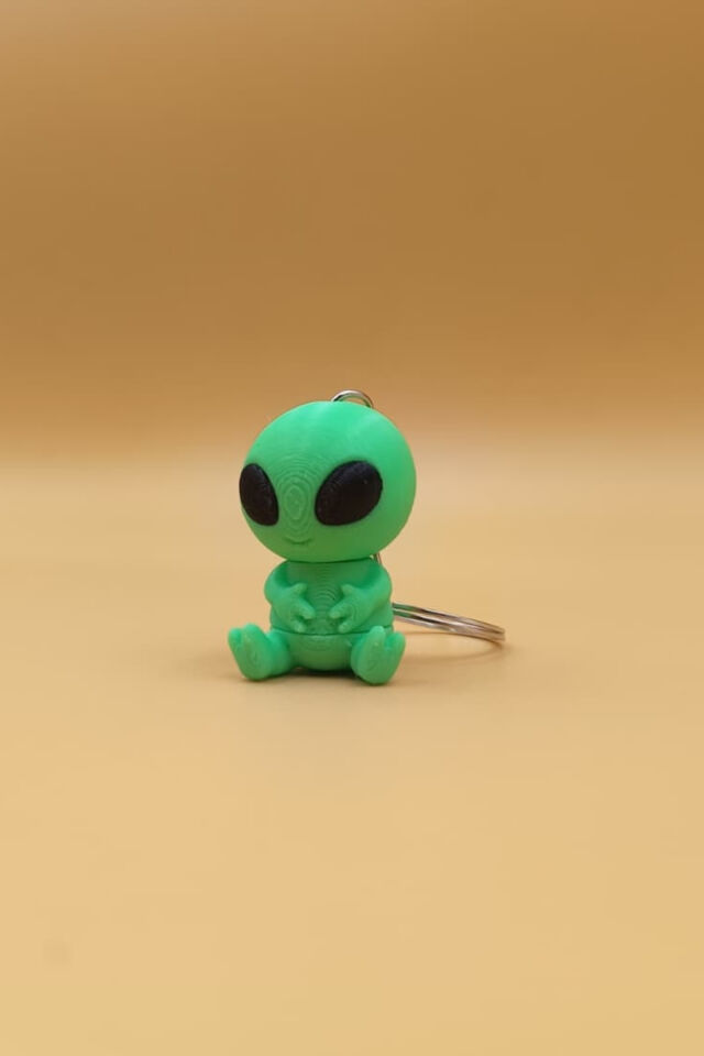 Hareketli Sevimli Uzaylı (Alien) Anahtarlık - Hareketli Anahtarlık Çanta Süsü Charm