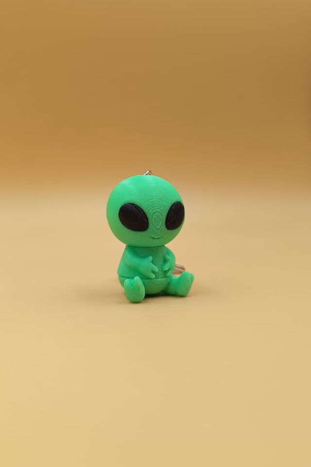 Hareketli Sevimli Uzaylı (Alien) Anahtarlık - Hareketli Anahtarlık Çanta Süsü Charm