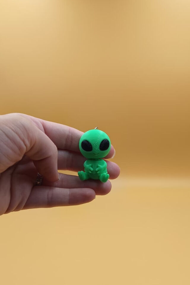 Hareketli Sevimli Uzaylı (Alien) Anahtarlık - Hareketli Anahtarlık Çanta Süsü Charm