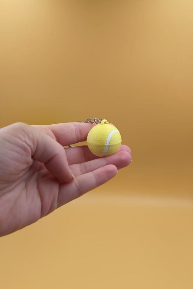 Sarı Tenis Topu Figürlü Anahtarlık - Çanta Süsü Charm