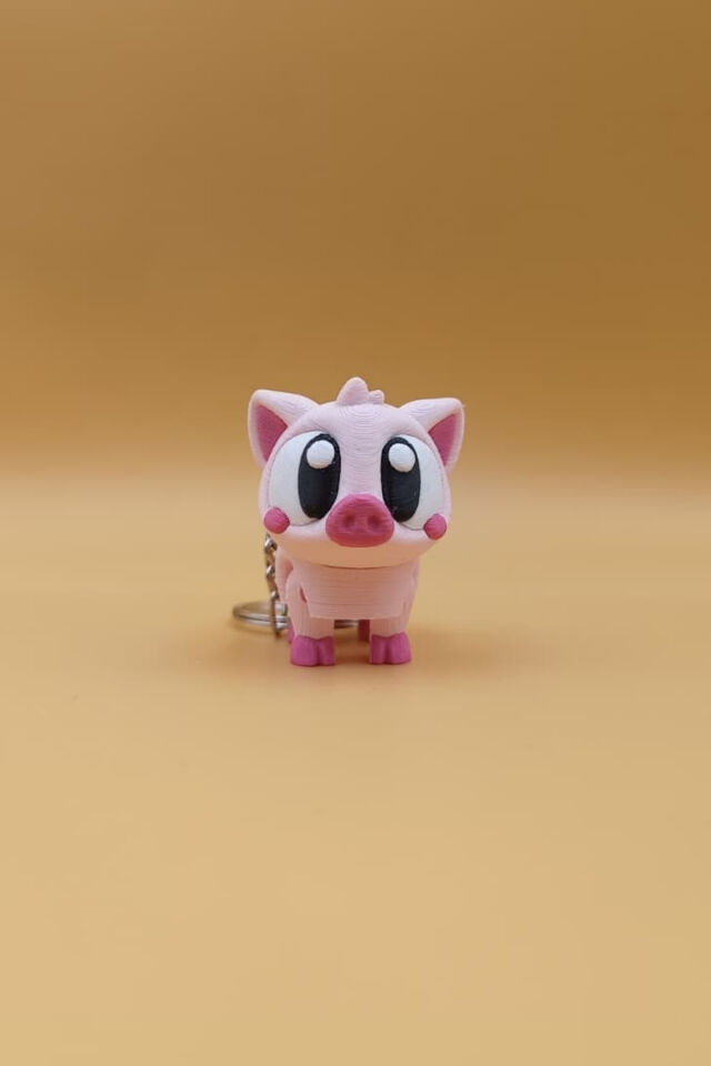 Pembe Sevimli Domuzcuk Hareketli Anahtarlık Çanta Süsü Charm