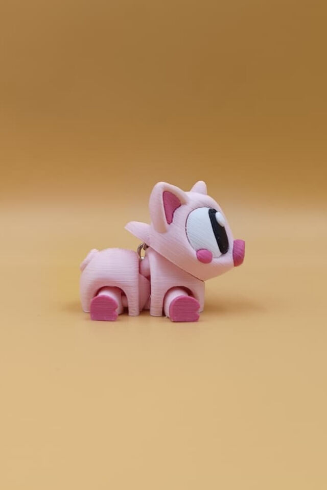 Pembe Sevimli Domuzcuk Hareketli Anahtarlık Çanta Süsü Charm