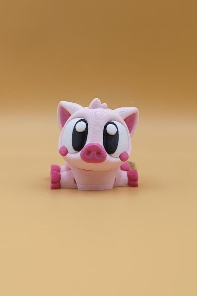 Pembe Sevimli Domuzcuk Hareketli Anahtarlık Çanta Süsü Charm