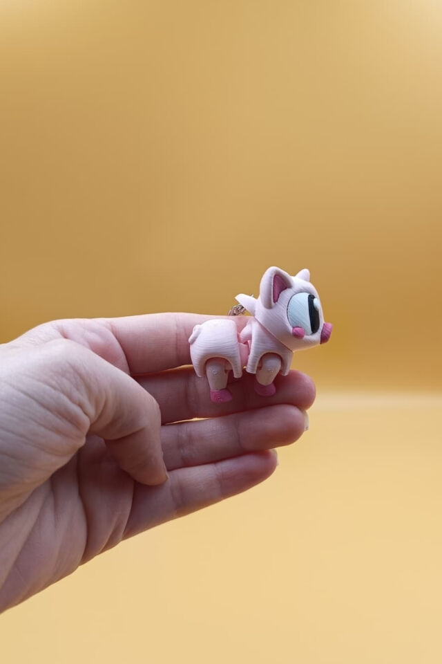 Pembe Sevimli Domuzcuk Hareketli Anahtarlık Çanta Süsü Charm