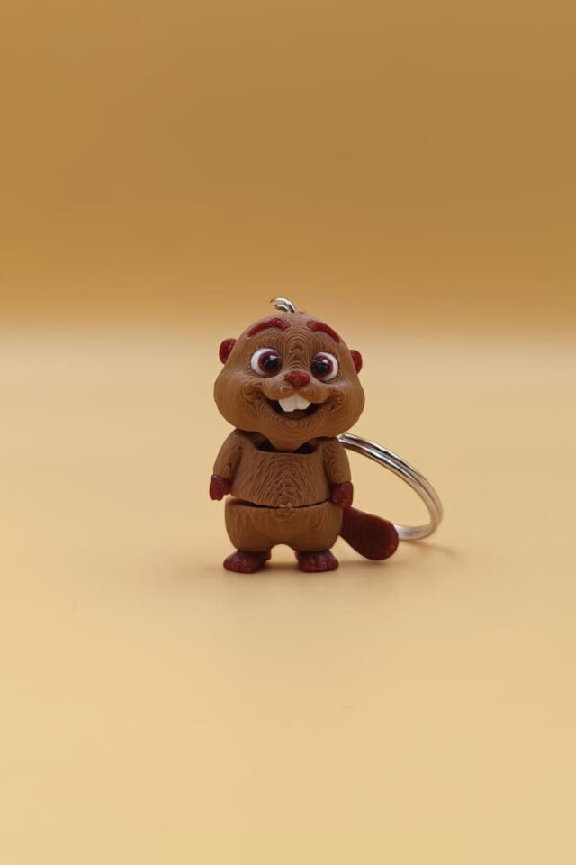 Hareketli Sevimli Kunduz Anahtarlık(4CM) - Hareketli Anahtarlık Çanta Süsü Charm