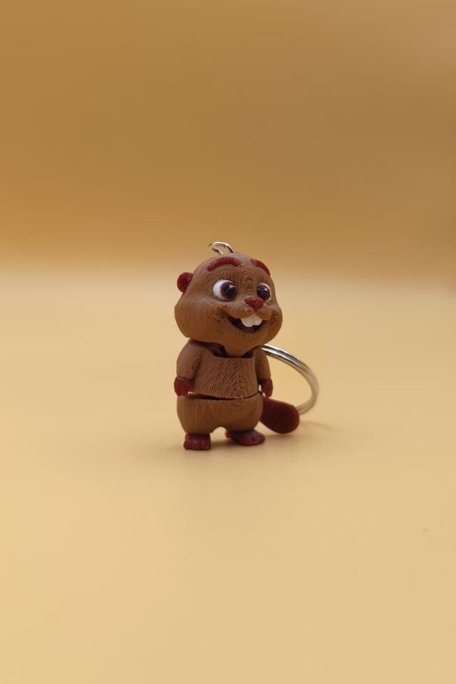 Hareketli Sevimli Kunduz Anahtarlık(4CM) - Hareketli Anahtarlık Çanta Süsü Charm