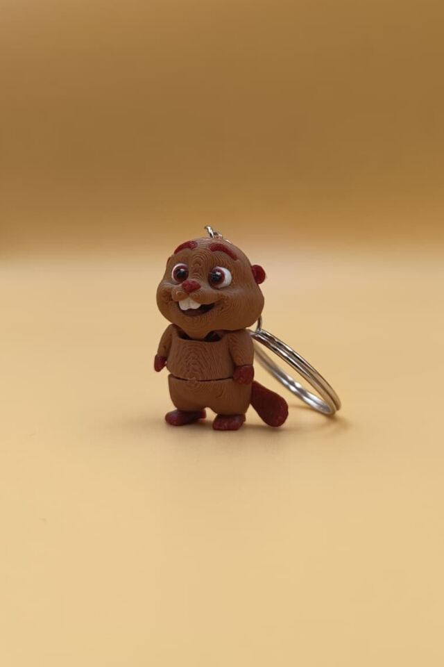 Hareketli Sevimli Kunduz Anahtarlık(4CM) - Hareketli Anahtarlık Çanta Süsü Charm
