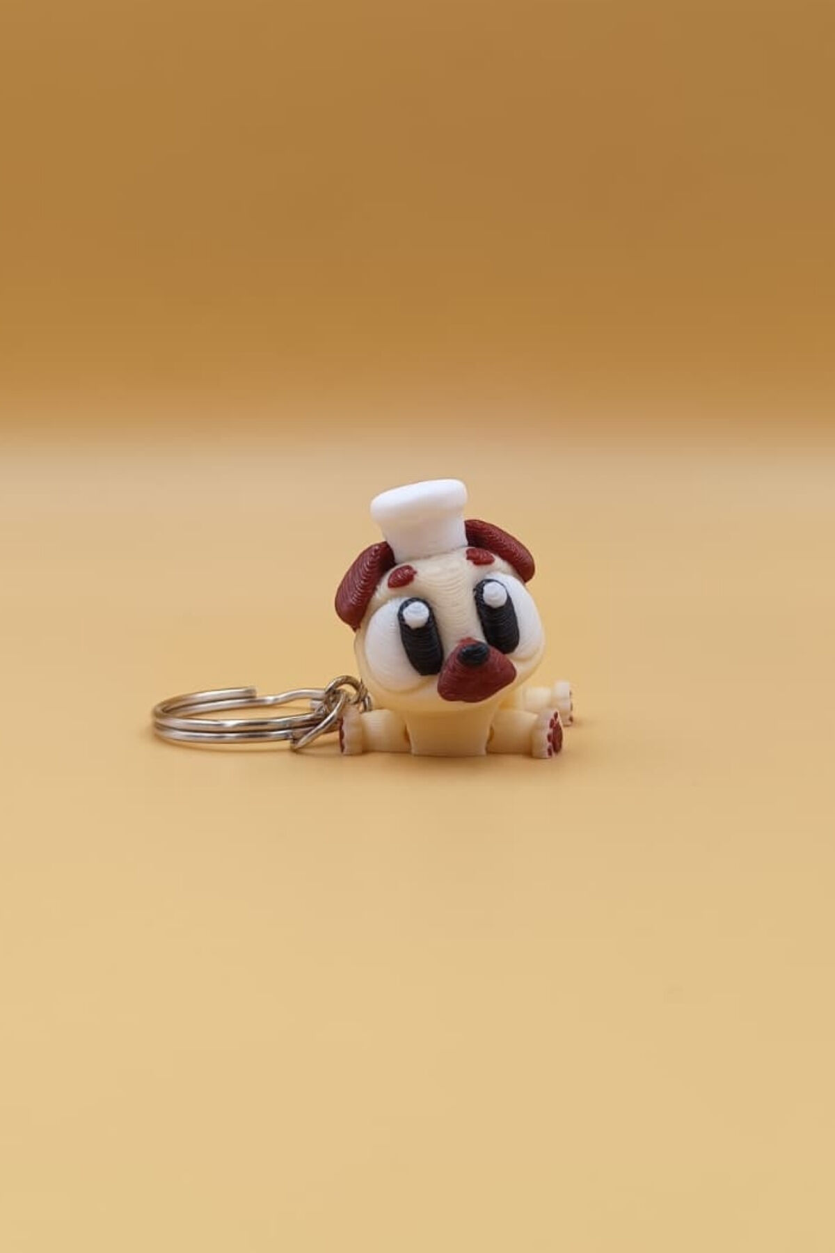 Hareketli Sevimli Aşçı Şef Pug Köpek Anahtarlık Çanta Süsü Charm