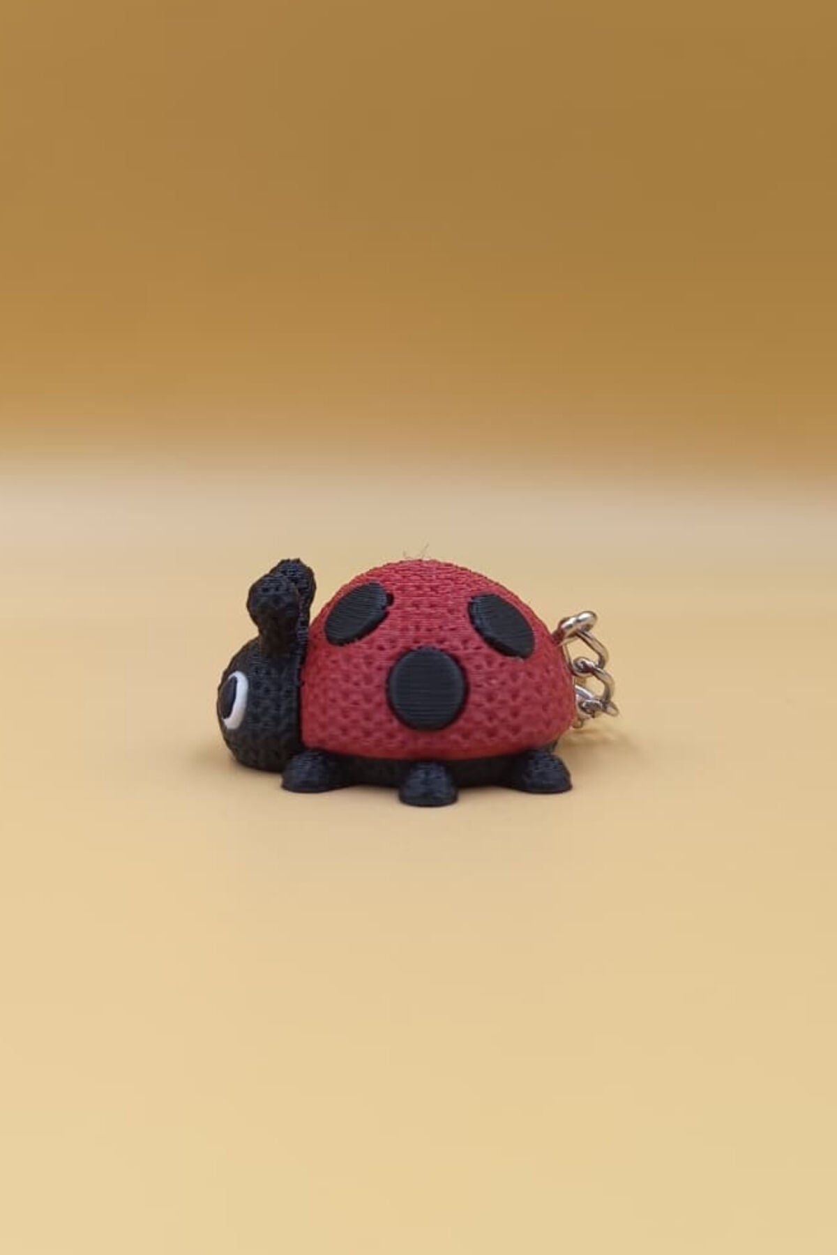 Örgü Desenli Uğurböceği Anahtarlık (Plastik)