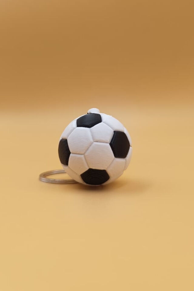Klasik Siyah Beyaz Futbol Topu Figürlü Anahtarlık - Çanta Süsü Charm