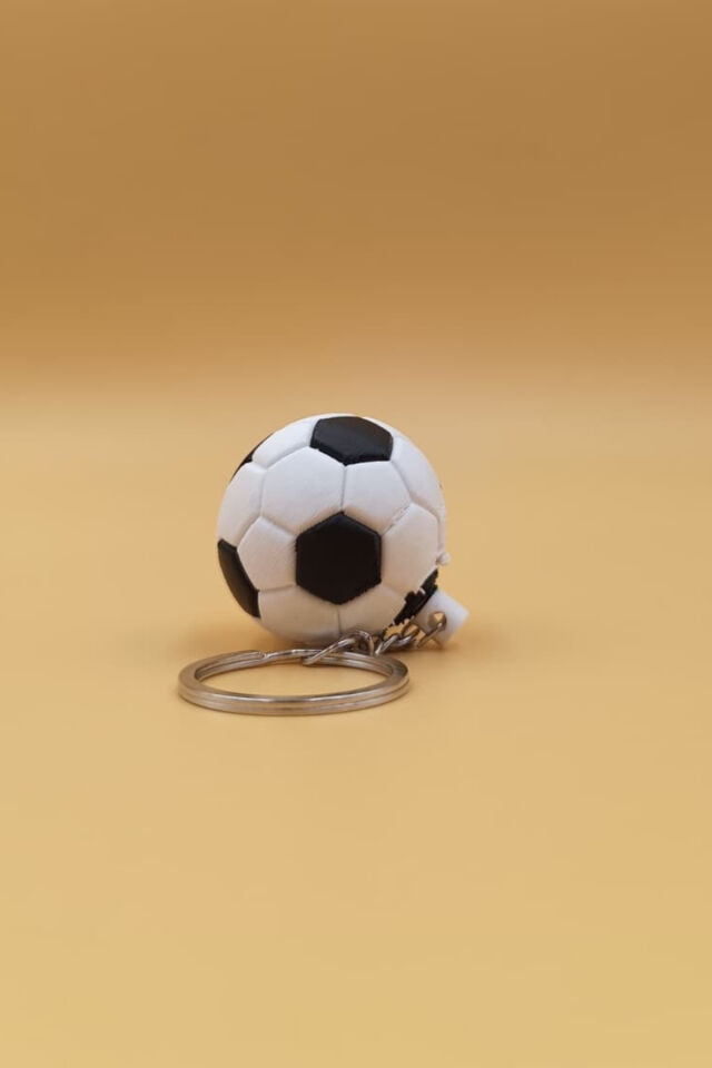Klasik Siyah Beyaz Futbol Topu Figürlü Anahtarlık - Çanta Süsü Charm