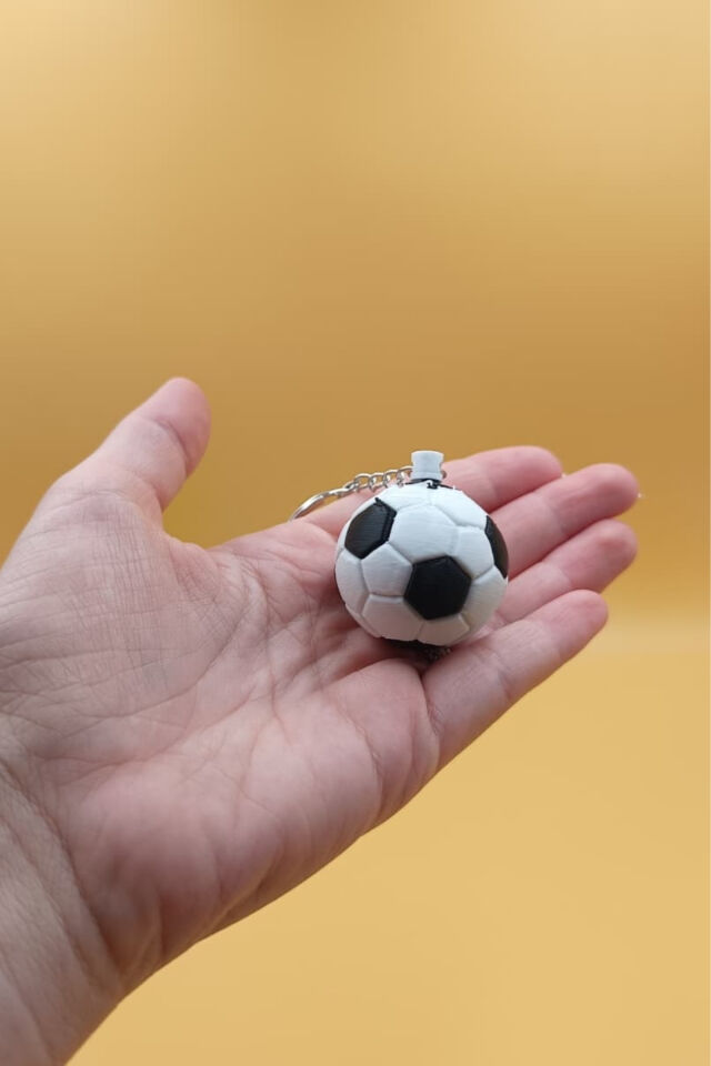 Klasik Siyah Beyaz Futbol Topu Figürlü Anahtarlık - Çanta Süsü Charm
